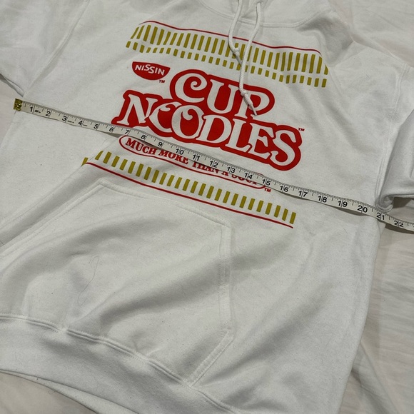 Unisex Sz: M  Cup of Noodles White Graphic Print Pullover Kangaroo Pouch Hoodie. - Picture 3 of 10